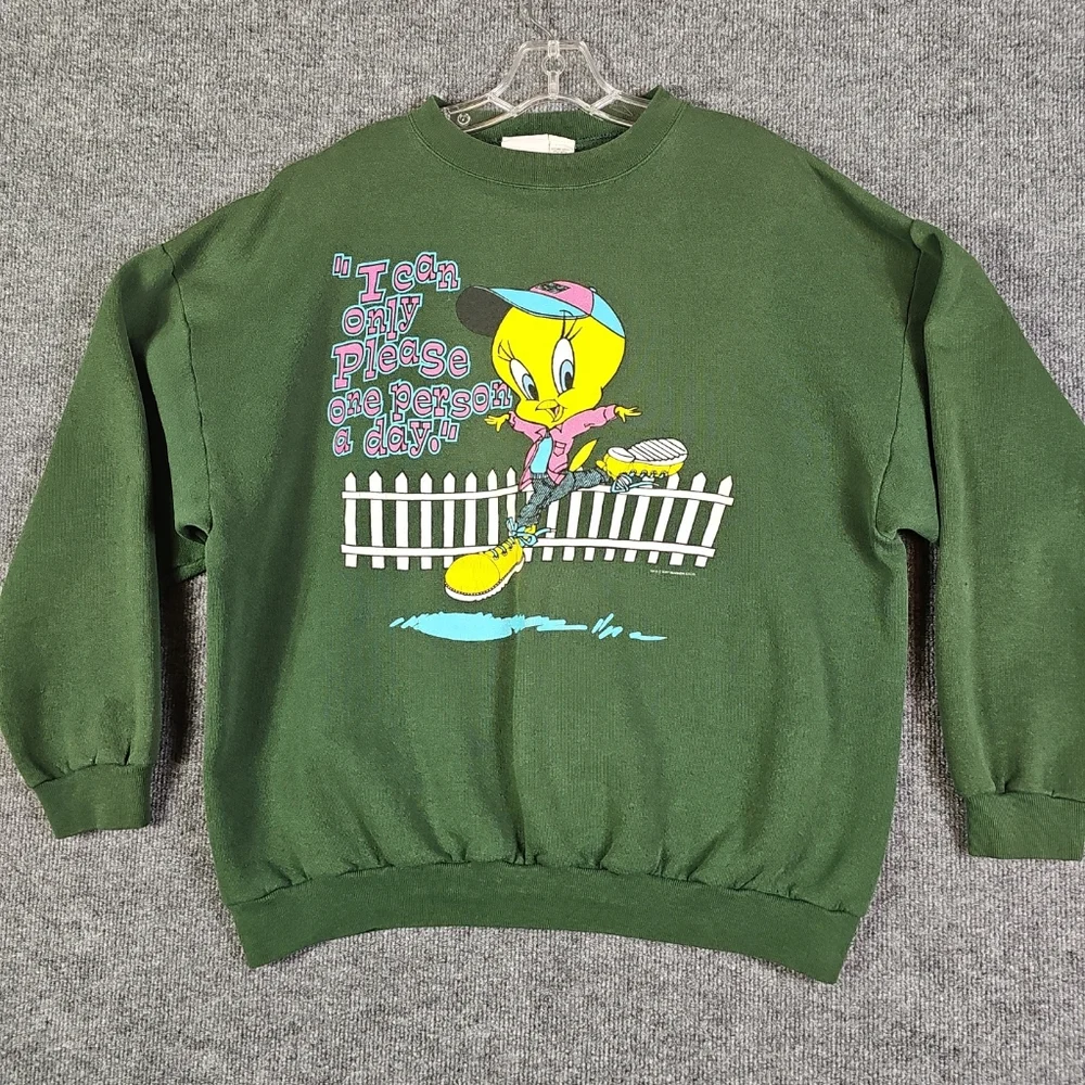 Vintage 1997 Looney Tunes Warner Brothers Tweety Bird XL Sweatshirt Unisex - Picture 1 of 13